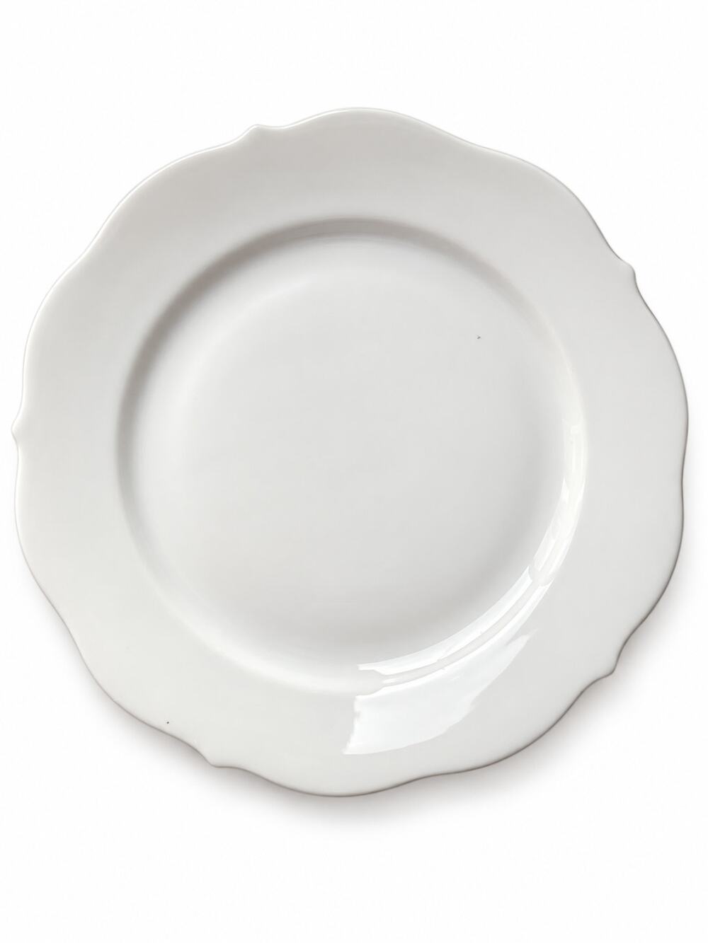 Vintage Bavaria Western Germany White Scalloped Porcelain Plates Set of 6